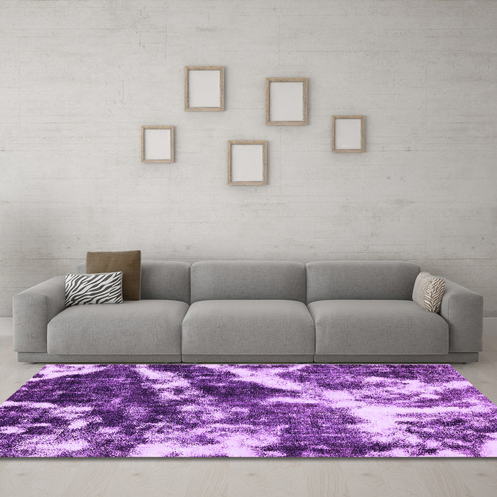 Machine Washable Abstract Purple Modern Area Rugs in a Living Room, wshabs580pur