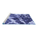 Sideview of Machine Washable Abstract Blue Modern Rug, wshabs580blu