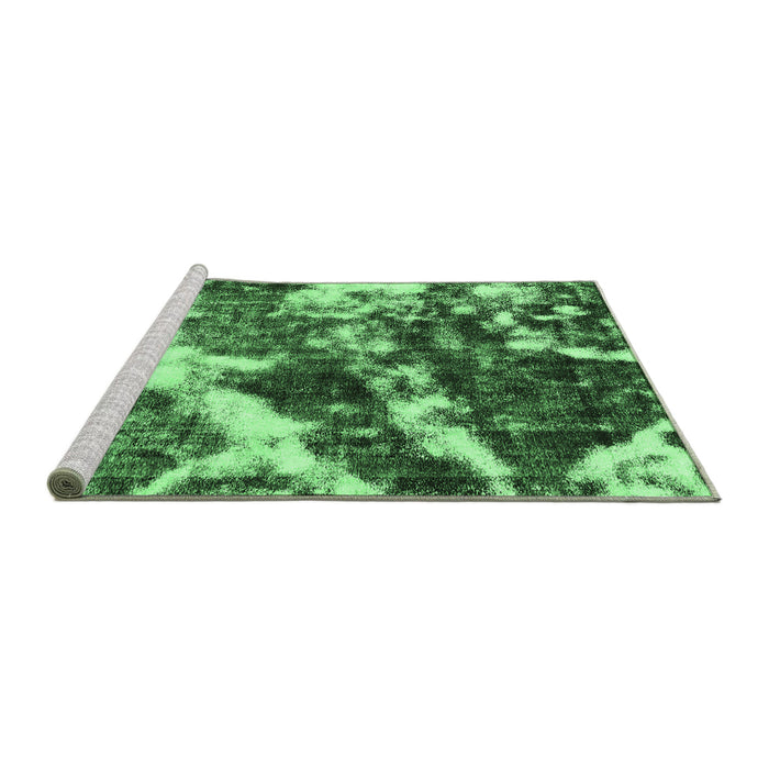 Sideview of Machine Washable Abstract Emerald Green Modern Area Rugs, wshabs580emgrn