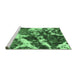 Sideview of Machine Washable Abstract Emerald Green Modern Area Rugs, wshabs580emgrn