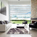 Square Abstract Purple Modern Rug in a Living Room, abs580