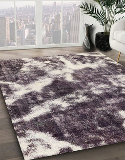 Machine Washable Abstract Purple Rug in a Family Room, wshabs580
