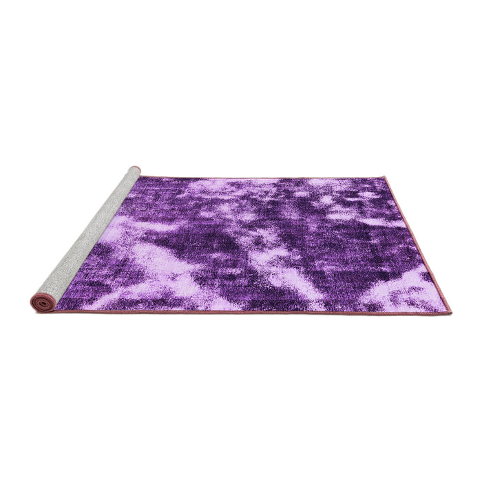 Sideview of Machine Washable Abstract Purple Modern Area Rugs, wshabs580pur