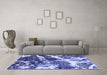 Machine Washable Abstract Blue Modern Rug in a Living Room, wshabs580blu