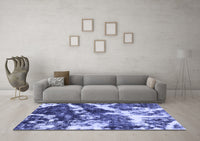 Machine Washable Abstract Blue Modern Rug, wshabs580blu