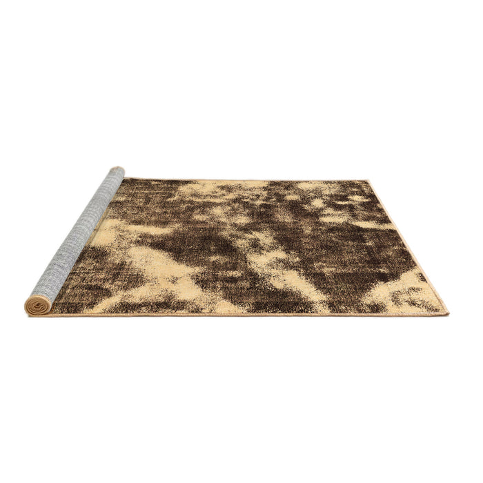 Sideview of Machine Washable Abstract Brown Modern Rug, wshabs580brn