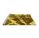 Sideview of Machine Washable Abstract Yellow Modern Rug, wshabs580yw