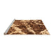 Sideview of Machine Washable Abstract Orange Modern Area Rugs, wshabs580org