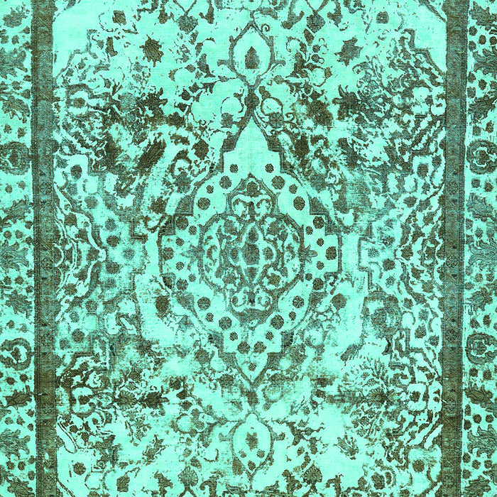 Machine Washable Abstract Turquoise Modern Area Rugs, wshabs581turq