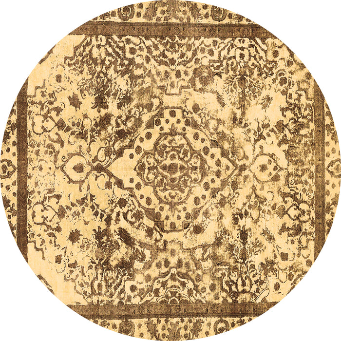 Round Machine Washable Abstract Brown Modern Rug, wshabs581brn