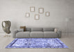 Machine Washable Abstract Blue Modern Rug in a Living Room, wshabs581blu