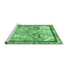 Sideview of Machine Washable Abstract Emerald Green Modern Area Rugs, wshabs581emgrn