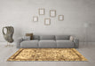 Machine Washable Abstract Brown Modern Rug in a Living Room,, wshabs581brn