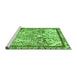 Sideview of Machine Washable Abstract Green Modern Area Rugs, wshabs581grn