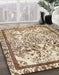 Abstract Khaki Gold Modern Rug in Family Room, abs581