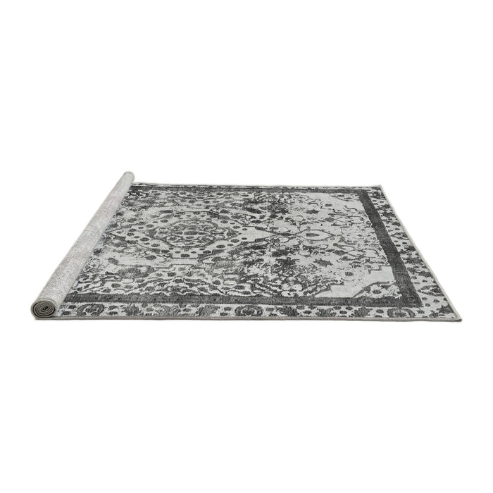 Sideview of Machine Washable Abstract Gray Modern Rug, wshabs581gry