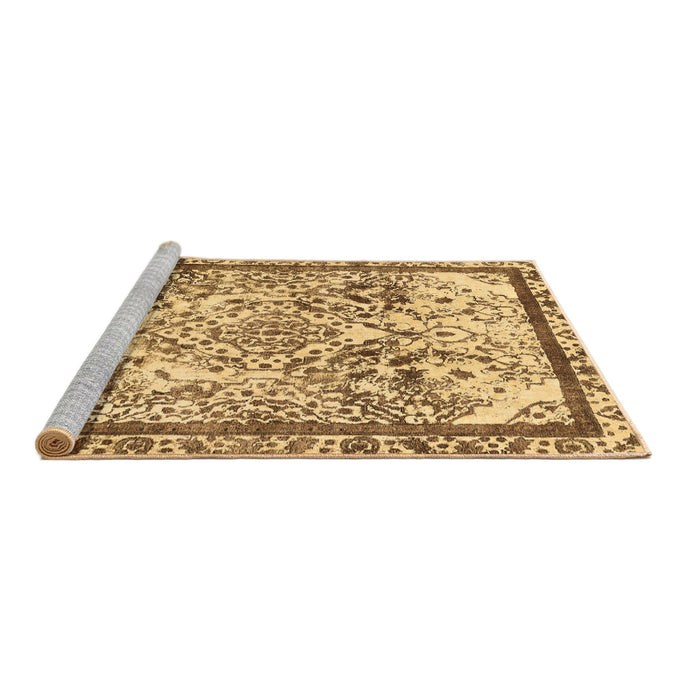 Sideview of Machine Washable Abstract Brown Modern Rug, wshabs581brn
