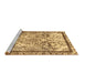 Sideview of Machine Washable Abstract Brown Modern Rug, wshabs581brn