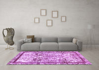 Machine Washable Abstract Purple Modern Rug, wshabs581pur