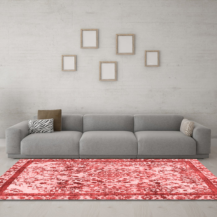 Modern Red Washable Rugs