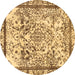 Round Abstract Brown Modern Rug, abs581brn