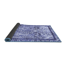 Sideview of Abstract Blue Modern Rug, abs581blu