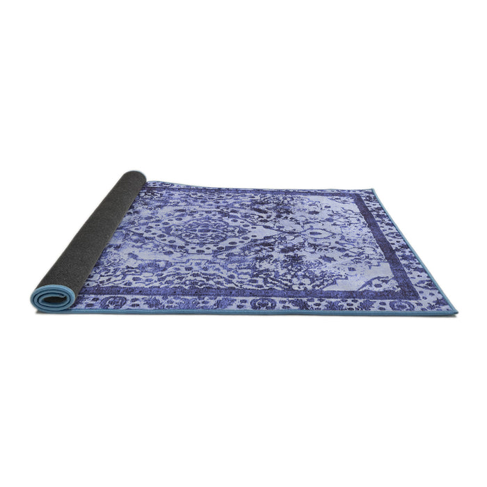 Sideview of Abstract Blue Modern Rug, abs581blu