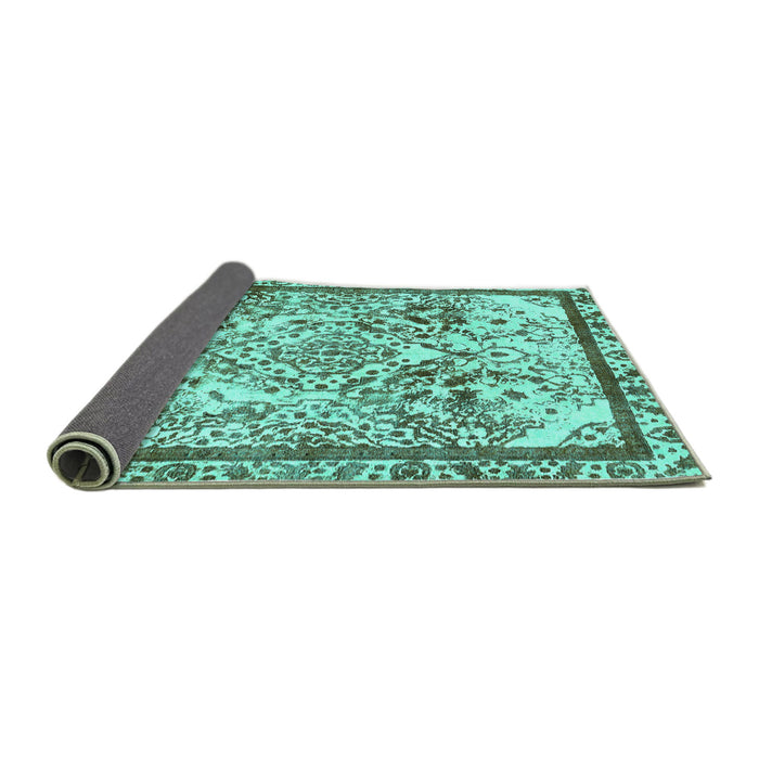 Sideview of Abstract Turquoise Modern Rug, abs581turq