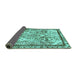 Sideview of Abstract Turquoise Modern Rug, abs581turq