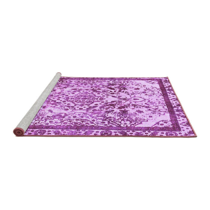 Sideview of Machine Washable Abstract Purple Modern Area Rugs, wshabs581pur