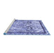 Sideview of Machine Washable Abstract Blue Modern Rug, wshabs581blu