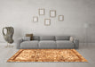 Machine Washable Abstract Orange Modern Area Rugs in a Living Room, wshabs581org