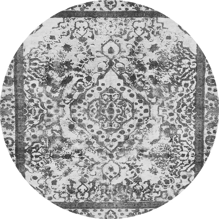 Round Abstract Gray Modern Rug, abs581gry