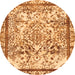 Round Abstract Orange Modern Rug, abs581org