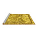 Sideview of Machine Washable Abstract Yellow Modern Rug, wshabs581yw