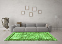 Machine Washable Abstract Green Modern Rug, wshabs581grn