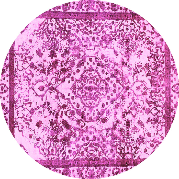 Round Abstract Pink Modern Rug, abs581pnk
