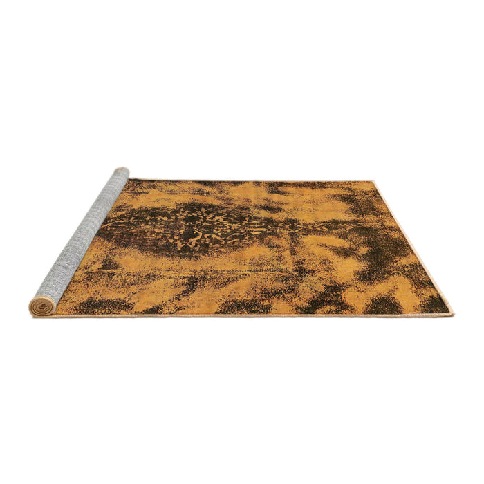 Sideview of Machine Washable Abstract Red Brown Rug, wshabs582