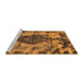 Sideview of Machine Washable Abstract Red Brown Rug, wshabs582