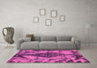 Machine Washable Abstract Purple Modern Area Rugs in a Living Room, wshabs582pur