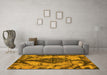 Machine Washable Abstract Yellow Modern Rug in a Living Room, wshabs582yw