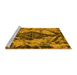 Sideview of Machine Washable Abstract Yellow Modern Rug, wshabs582yw