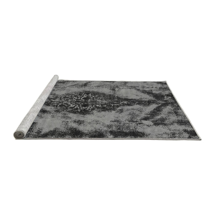 Sideview of Machine Washable Abstract Gray Modern Rug, wshabs582gry