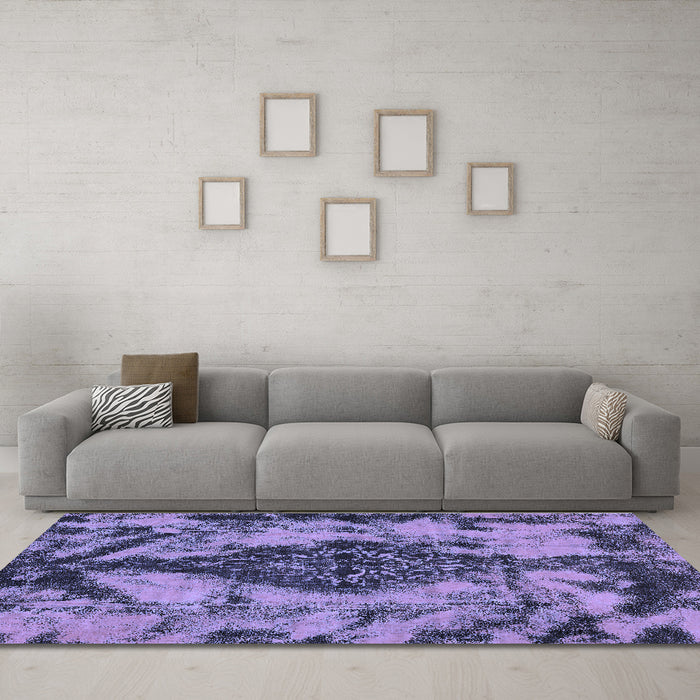 Machine Washable Abstract Blue Modern Rug in a Living Room, wshabs582blu
