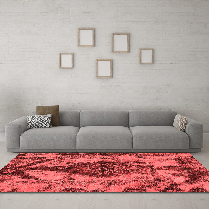 Modern Red Washable Rugs