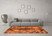 Machine Washable Abstract Orange Modern Area Rugs in a Living Room, wshabs582org