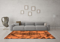 Machine Washable Abstract Orange Modern Rug, wshabs582org