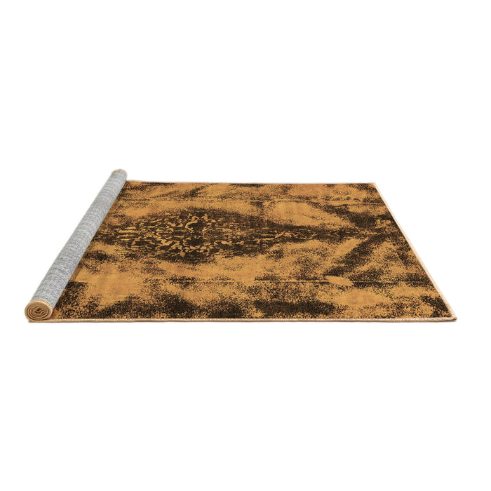 Sideview of Machine Washable Abstract Brown Modern Rug, wshabs582brn