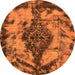 Round Abstract Orange Modern Rug, abs582org