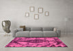 Machine Washable Abstract Pink Modern Rug in a Living Room, wshabs582pnk